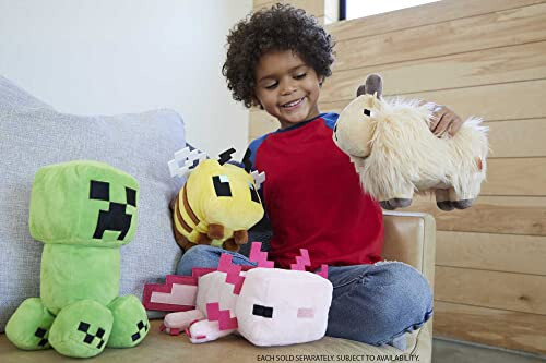 Mattel Minecraft Asos 8 dyuymli Plush Ari To'ldirilgan Hayvon Figurasi, Video O'yin Qahramoni Ilhomlangan Yumshoq Kukla - 32