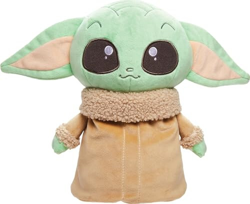 Mattel Star Wars Jumping Grogu Plush Toy with Jumping Action and Sounds, Soft Doll Inspired by Star Wars Mandalorian Book of Boba Fett - 1