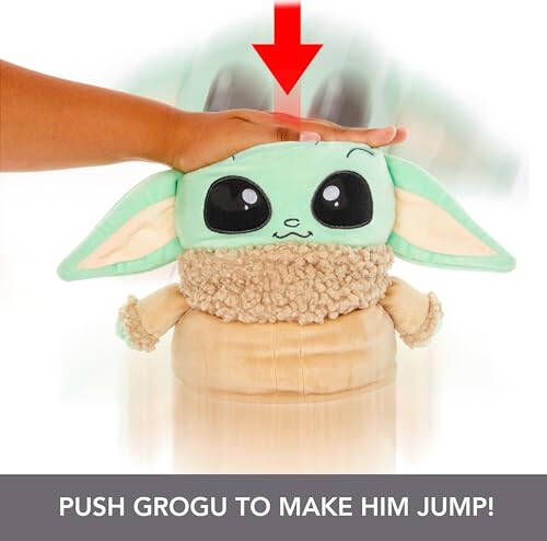 Mattel Star Wars Jumping Grogu Plush Toy with Jumping Action and Sounds, Soft Doll Inspired by Star Wars Mandalorian Book of Boba Fett - 2