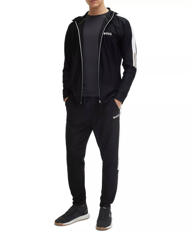 Matteo Berrettini Signature-Stripe Regular-Fit Zip-Up Hoodie Black - 4