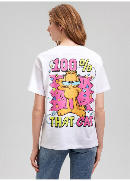 Mavi Bisiklet Yaka Beyaz Kadın T-Shirt M1612267-620-GARFIELD BASKILI TİŞÖRT - 10