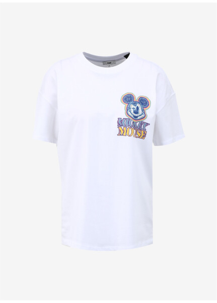 Mavi Bisiklet Yaka Beyaz Kadın T-Shirt M1612473-620-MICKEY MOUSE BASKILI T - 6