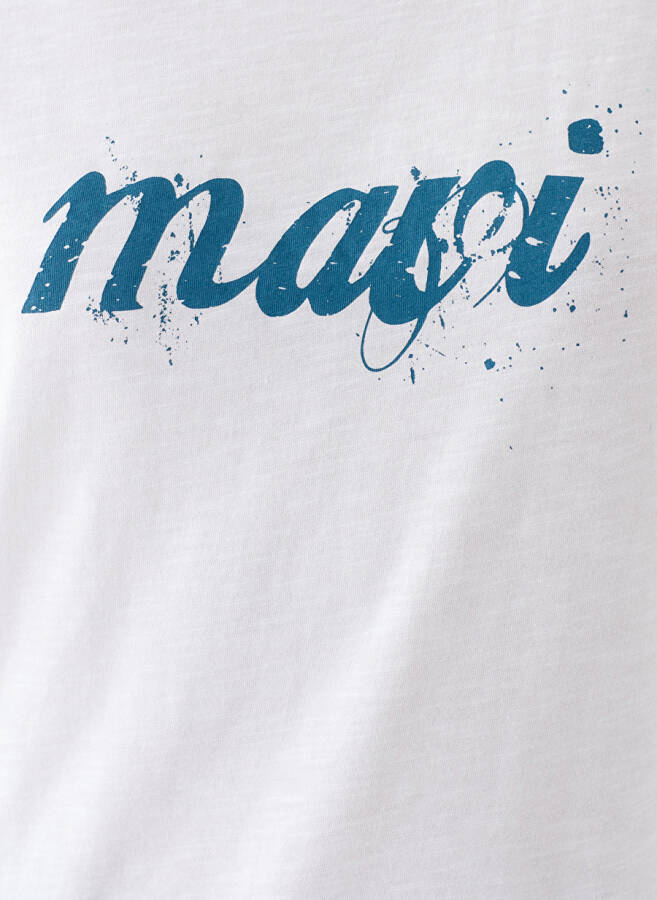 Mavi Bisiklet Yaka Beyaz Kadın T-Shirt M166422-620 - 7