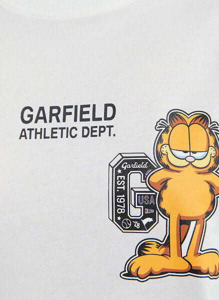 Mavi Bisiklet Yaka Ekru Kadın T-Shirt M1612268-70057-GARFIELD BASKILI TİŞ - 6