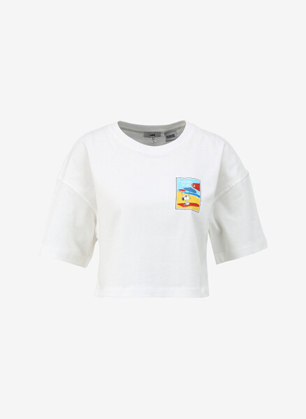 Mavi Bisiklet Yaka Ekru Kadın T-Shirt M1612480-70057-SNOOPY BASKILI TİŞÖRT - 5