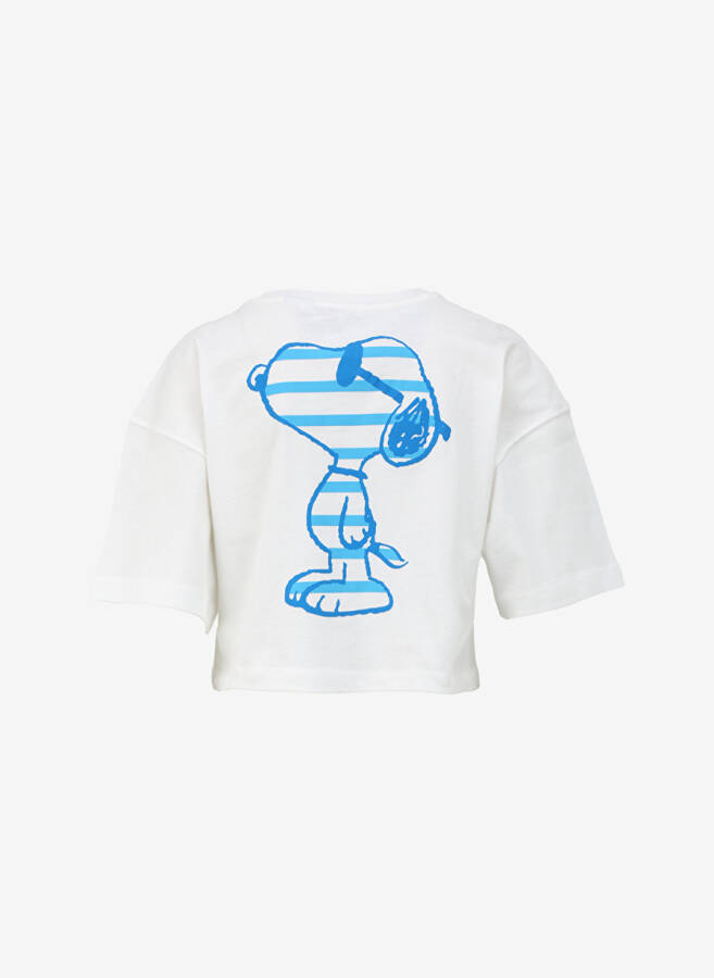 Mavi Bisiklet Yaka Ekru Kadın T-Shirt M1612480-70057-SNOOPY BASKILI TİŞÖRT - 6