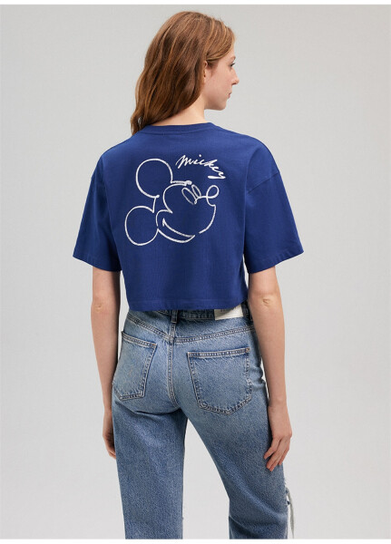 Mavi Bisiklet Yaka Mavi Kadın T-Shirt M1612430-70722-MICKEY MOUSE BASKILI - 10