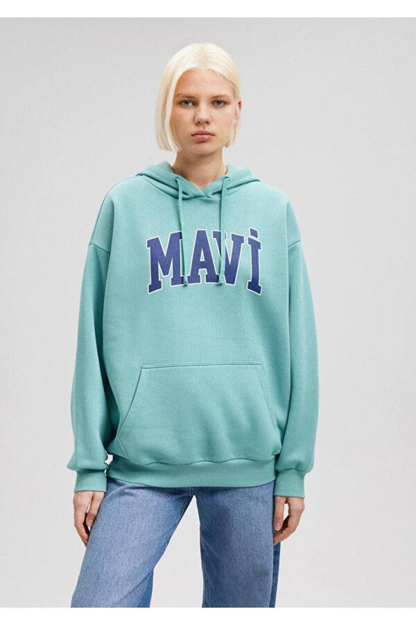 MAVİ KADIN MAVİ LOGO KAPÜŞONLU SWEATSHIRT Bristol B 1600361-71823 - 4