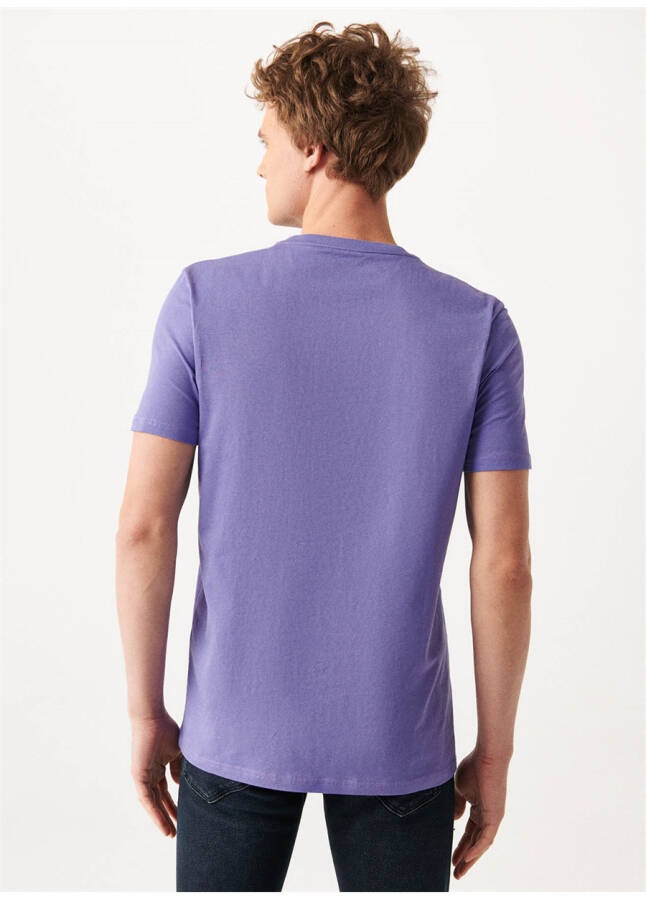 Mavi M066841-34637 Crew Neck Slim Fit Printed Mauve Men's T-Shirt - 10