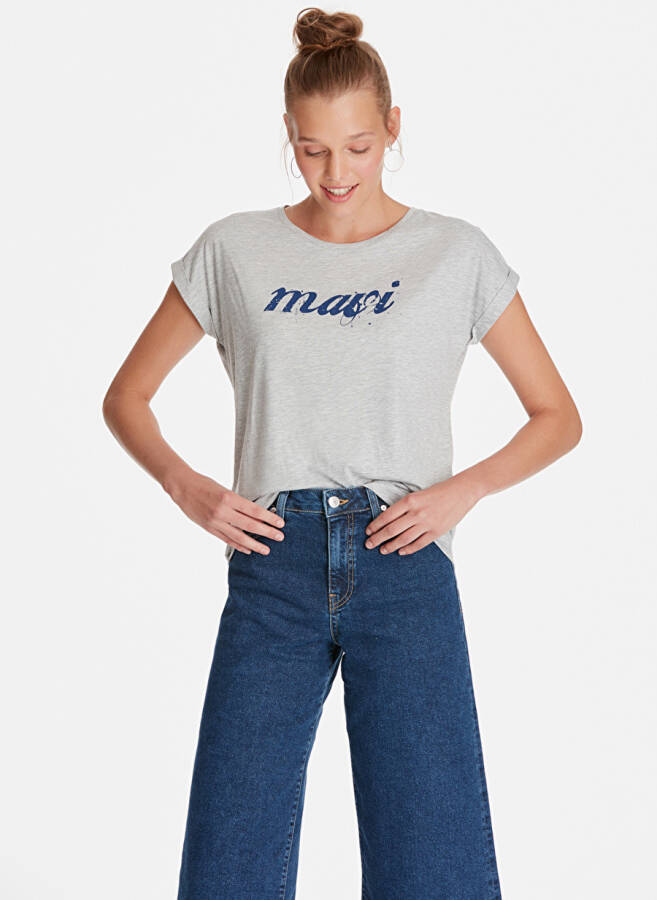 Mavi Mavi Logo İstanbul Gri Melanj T-Shirt - 2