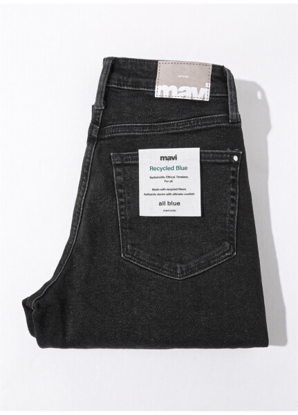 Mavi STAR Dark Smoke Yüksek Bel Dar Paça Mom Fit Antrasit Kadın Denim Pantolon M101077-82224 - 29