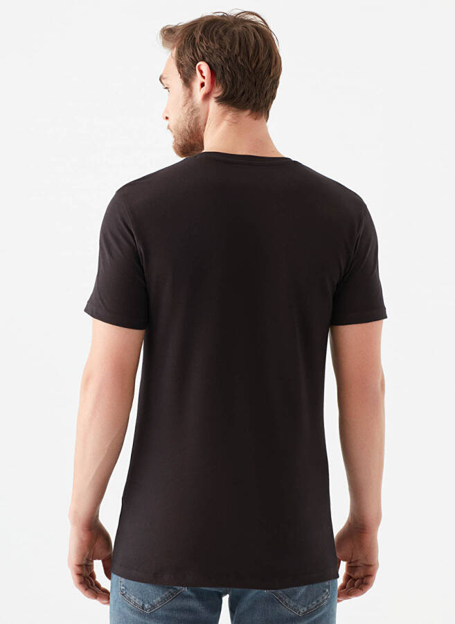 Mavi Stretch V Yaka Dar Kalıp Siyah Erkek T-Shirt - 2