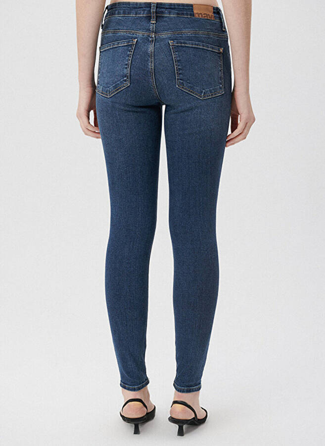 Mavi Yüksek Bel Bel Dar Paça Skinny Fit Kadın Denim Pantolon 1067835246 - 12