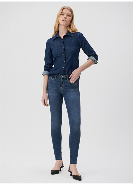 Mavi Yüksek Bel Bel Dar Paça Skinny Fit Kadın Denim Pantolon 1067835246 - 17