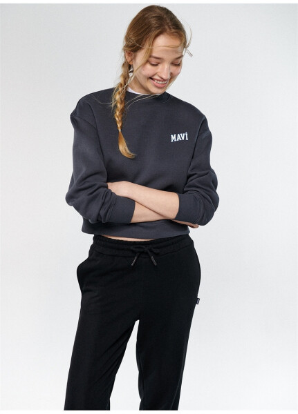 Mavi Yuvarlak Yaka Mavi Kadın Sweatshırt M1611601-70763 LOGO KISA SWEATSHIRT - 3