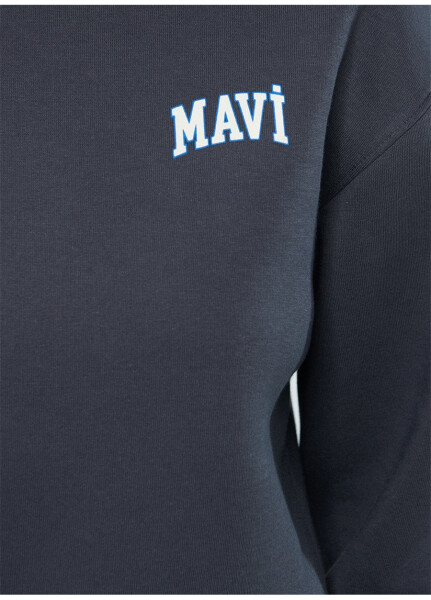 Mavi Yuvarlak Yaka Mavi Kadın Sweatshırt M1611601-70763 LOGO KISA SWEATSHIRT - 4