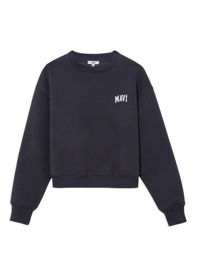 Mavi Yuvarlak Yaka Mavi Kadın Sweatshırt M1611601-70763 LOGO KISA SWEATSHIRT - 8