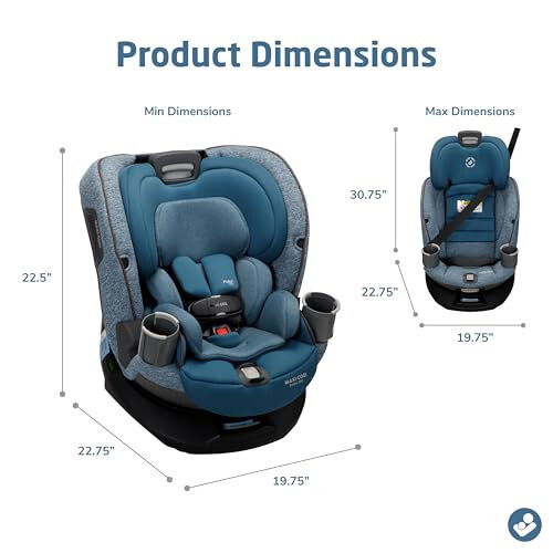 Maxi-Cosi Emme 360 Car Seat: Rotating Car Seat 360, All-in-One Convertible, Car Seat 360 Rotation, Swivel Car Seat in Pacific Wonder - 6