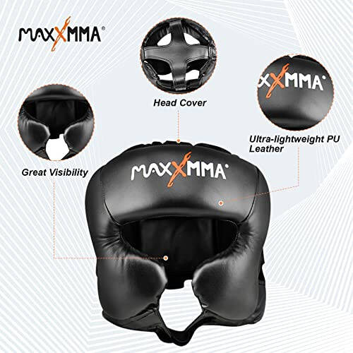 MaxxMMA Headgear L/XL Boxing MMA Training Kickboxing Sparring Karate Taekwondo - 8