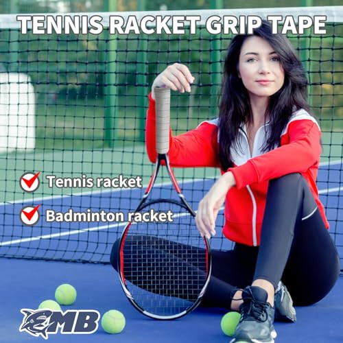 MBFISH Tenis Raketi Kavrama Bandı 3'lü Paket, Tenis, Pikap ve Badminton İçin Yumuşak Raketi Üzerine Kavrama Bandı, Titreşim Sönümleme - Kalınlık 0.024 inç Kaymaz ve Emici Tenis Kavrama Bandı Seti (Gri 3'lü) - 5