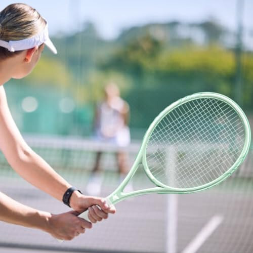 MBFISH Tenis Raketi - Önceden Gerilmiş, Rahat Saplı, Yetişkinler İçin 27'' Tenis Raketi, 3 Tenis Topu, 2 Overgrip ve 1 Tenis Çantası Dahil Süper Değer Seti - 6