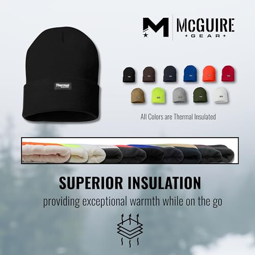 McGuire Gear Termal İzole Bere, 40 Gram İzolasyonlu Su Geçirmez Saatlik Bere, Hafif ve Sıcak Kış Şapkası - 3