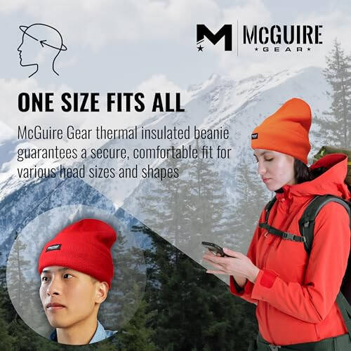 McGuire Gear Termal İzole Bere, 40 Gram İzolasyonlu Su Geçirmez Saatlik Bere, Hafif ve Sıcak Kış Şapkası - 4