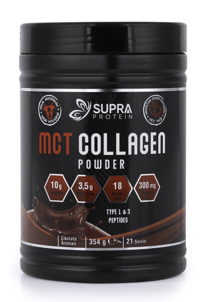 MCT Collagen Powder 354 G - Collagen + MCT Oil + Vitamin C + Prebiotic Acacia Gum - Chocolate - 1