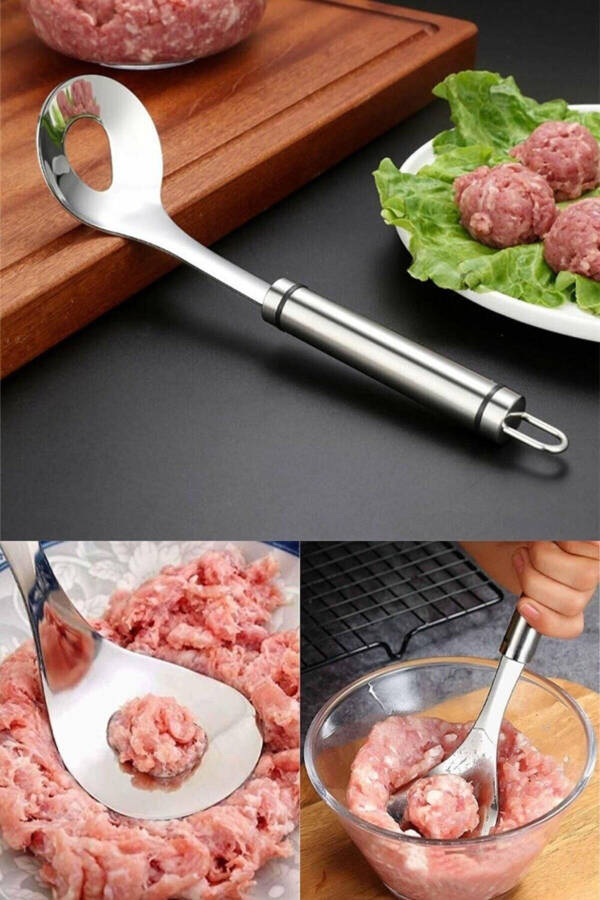 Meatball Making Spoon, Soup Meatball Mincer, Meat Vegetable Rice Dumpling Home Kitchen Perforated Casting Spoon - 9