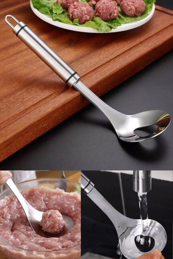 Meatball Making Spoon, Soup Meatball Mincer, Meat Vegetable Rice Dumpling Home Kitchen Perforated Casting Spoon - 10