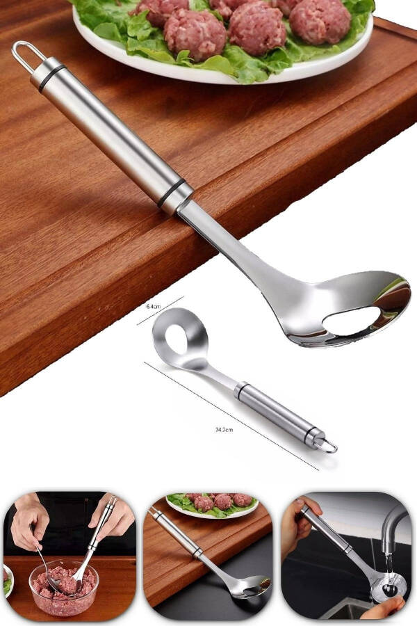 Meatball Making Spoon, Soup Meatball Mincer, Meat Vegetable Rice Dumpling Home Kitchen Perforated Casting Spoon - 11