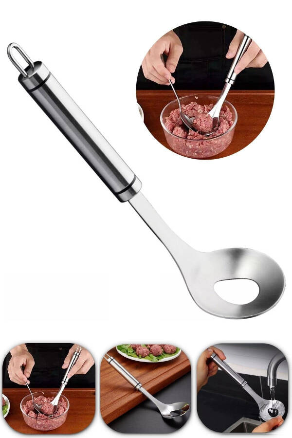 Meatball Making Spoon, Soup Meatball Mincer, Meat Vegetable Rice Dumpling Home Kitchen Perforated Casting Spoon - 12