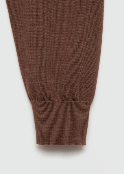 Medium Brown 100% merino wool zip-up sweater - 23