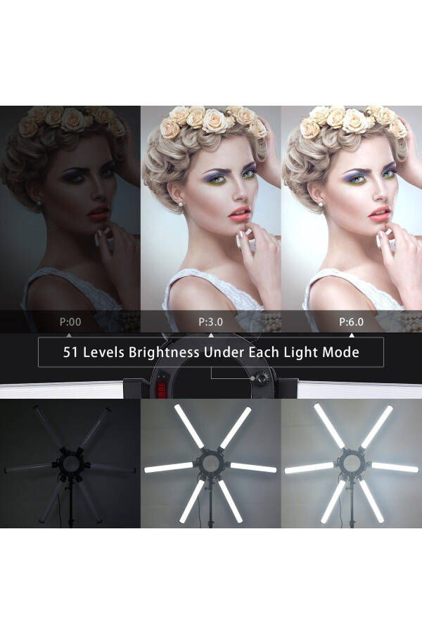 Mega Max Photography LED Ring Light 120W Multimedia Video Lamp Tripod Phone Camera Youtube - 8