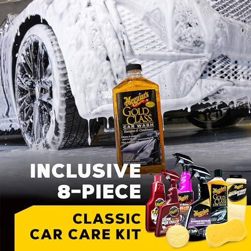 Meguiar's Classic Wash & Wax Kit, Car Cleaning Kit with Car Wash Soap and Wax, Includes Other Car Cleaning Products Like Detail Spray, Interior Cleaner, Tire Cleaner, and More - 2