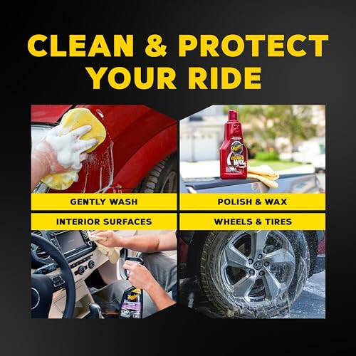 Meguiar's Classic Wash & Wax Kit, Car Cleaning Kit with Car Wash Soap and Wax, Includes Other Car Cleaning Products Like Detail Spray, Interior Cleaner, Tire Cleaner, and More - 3