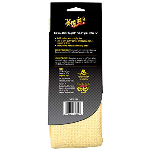 Meguiar's Su Mıknatısı Mikrofiber Kurulama Havlusu - Süper Pelüş, Su Emici ve Çiziksiz Premium Araba Kurulama Havlusu - 1 Paket, Sarı - 3