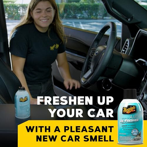 Meguiar's Whole Car Air Re-Fresher Odor Eliminator Mist - New Car Scent, Aerosol - Car Odor Remover & Car Freshener That Leaves a New Car Smell - 2 Oz - 2