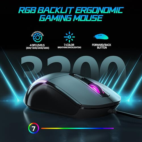 Mekanik Oyun Klavyesi ve Faresi, 98 Tuşlu LED Aralı Klavye Yüzen Tuşlarla, Ergonomik RGB Oyun Faresi ve Mouse Pad Kombosu, Tam Anti-Ghost Kablolu Klavye PC Laptop Oyuncusu için, Gri - 4