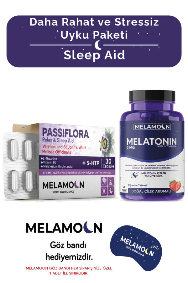 Melatonin 3 Mg, Passionflower, 5-HTP and Magnesium - Quality and Stress-Free Sleep Pack - 4