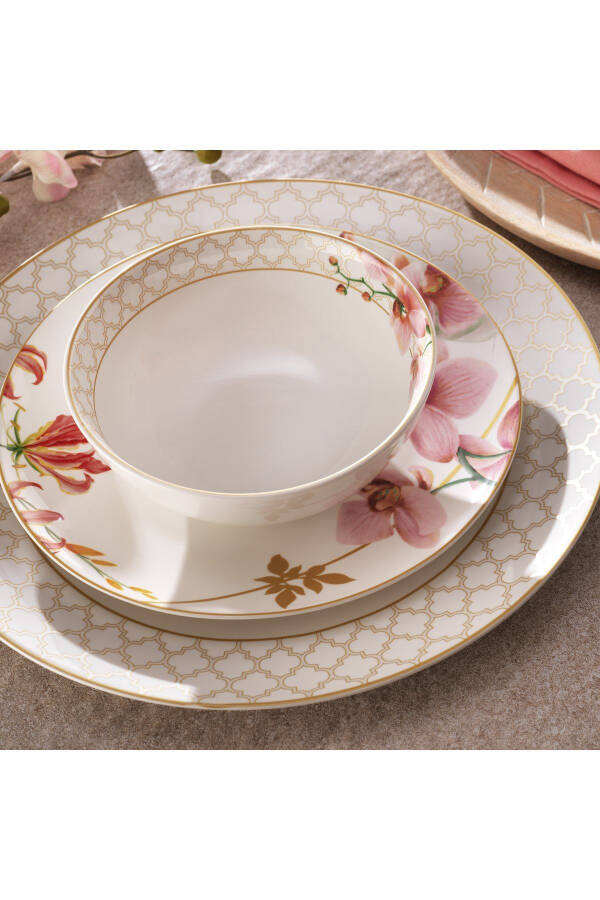 Melina Porcelain Dinner Set - 24 Pieces - Cream - 3