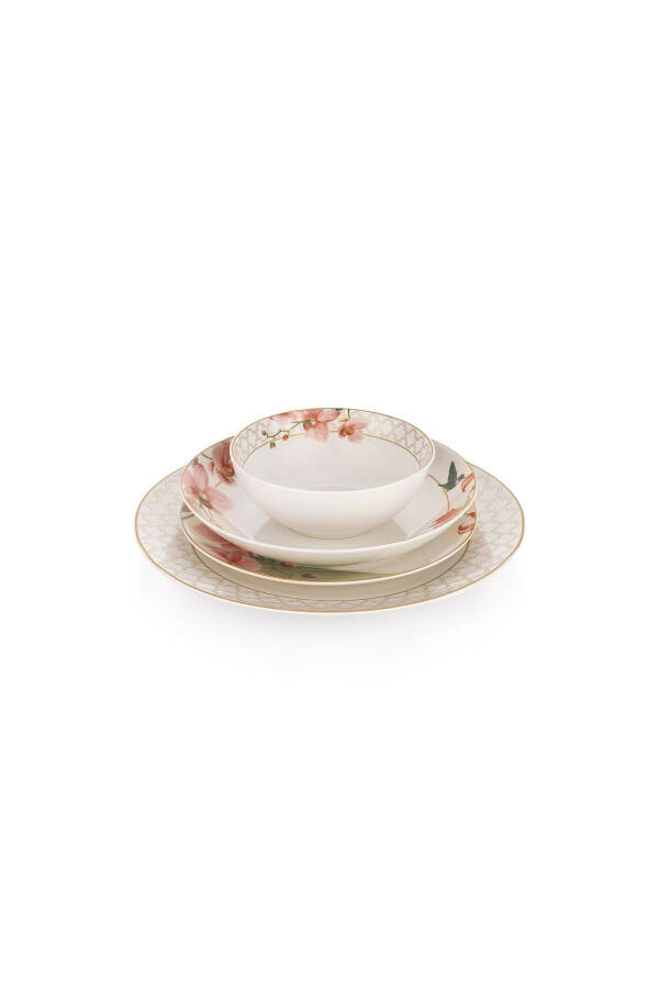 Melina Porcelain Dinner Set - 24 Pieces - Cream - 4