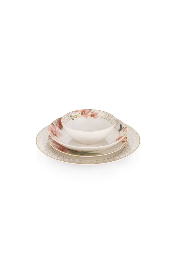 Melina Porcelain Dinner Set - 24 Pieces - Cream - 10