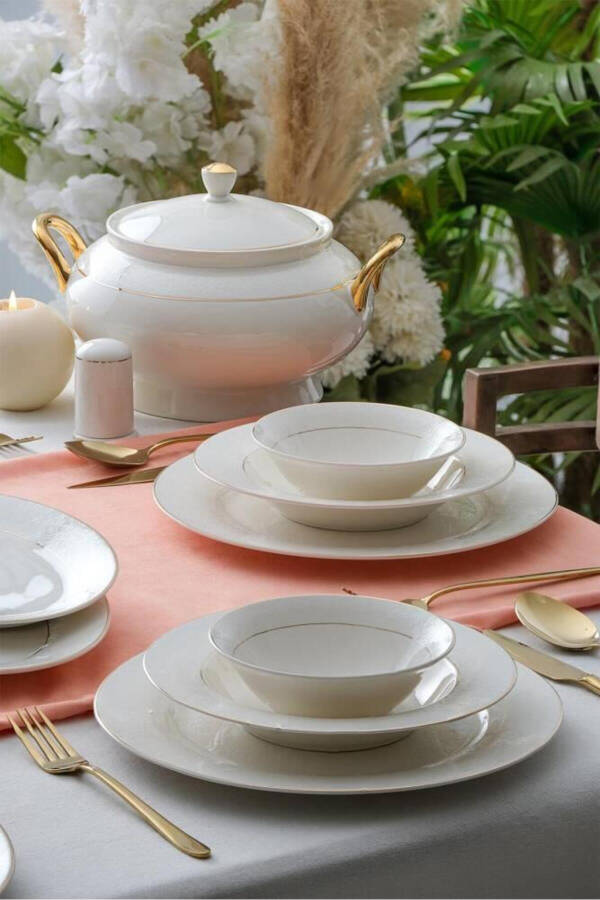 Melinie 60 Piece 12 Person Gold Porcelain Dinner Set - 5