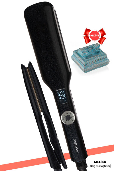 Melisa Digital Display Tourmaline Ceramic Wide Plate Ionic Hair Straightener - 25