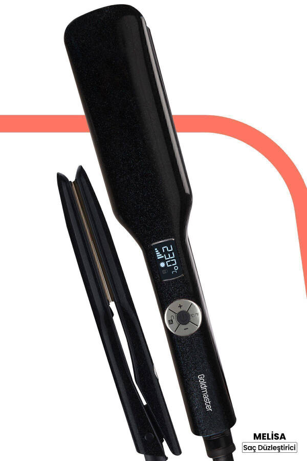 Melisa Digital Display Tourmaline Ceramic Wide Plate Ionic Hair Straightener - 9