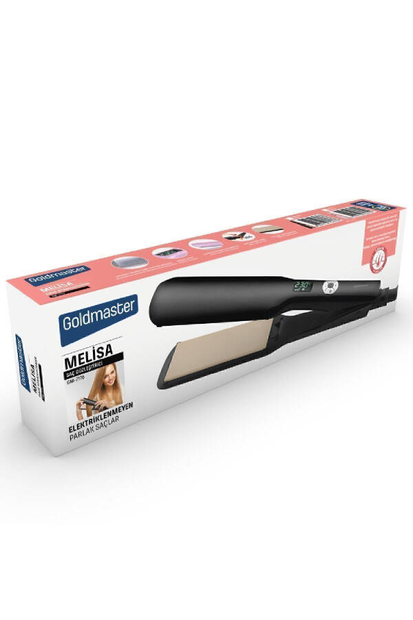 Melisa Digital Display Tourmaline Ceramic Wide Plate Ionic Hair Straightener - 16