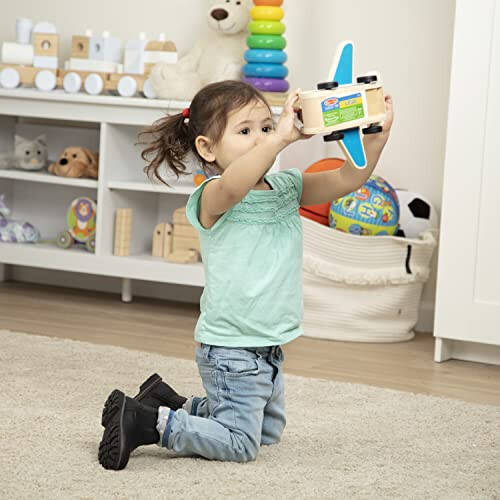 Melissa & Doug Ahşap Uçak Oyun Seti 4 Oyun Figürü ve 4 Valizli - Bebekler İçin Oyuncak Uçak, Çocuklar İçin Klasik Ahşap Oyuncaklar - 49