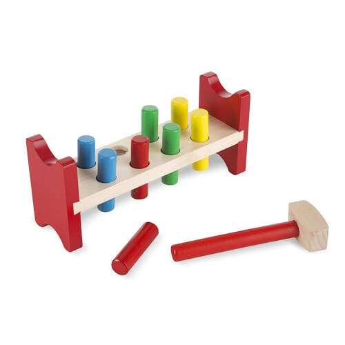 Melissa & Doug Deluxe Wooden Pound-A-Peg Toy With Hammer - FSC Certified - 41