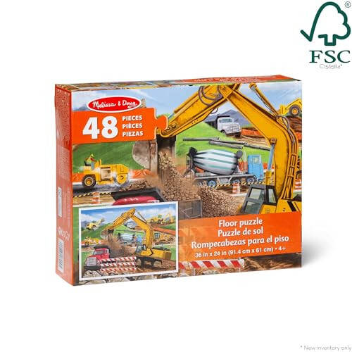 Melissa & Doug İnşaat Alanı Jumbo Yapboz Yer Halısı - 48 Parça - FSC Sertifikalı - 4